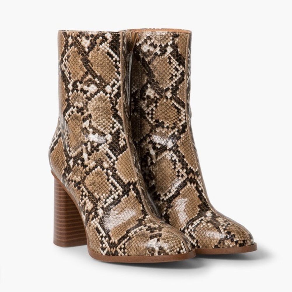 Mango Snakeskin Booties